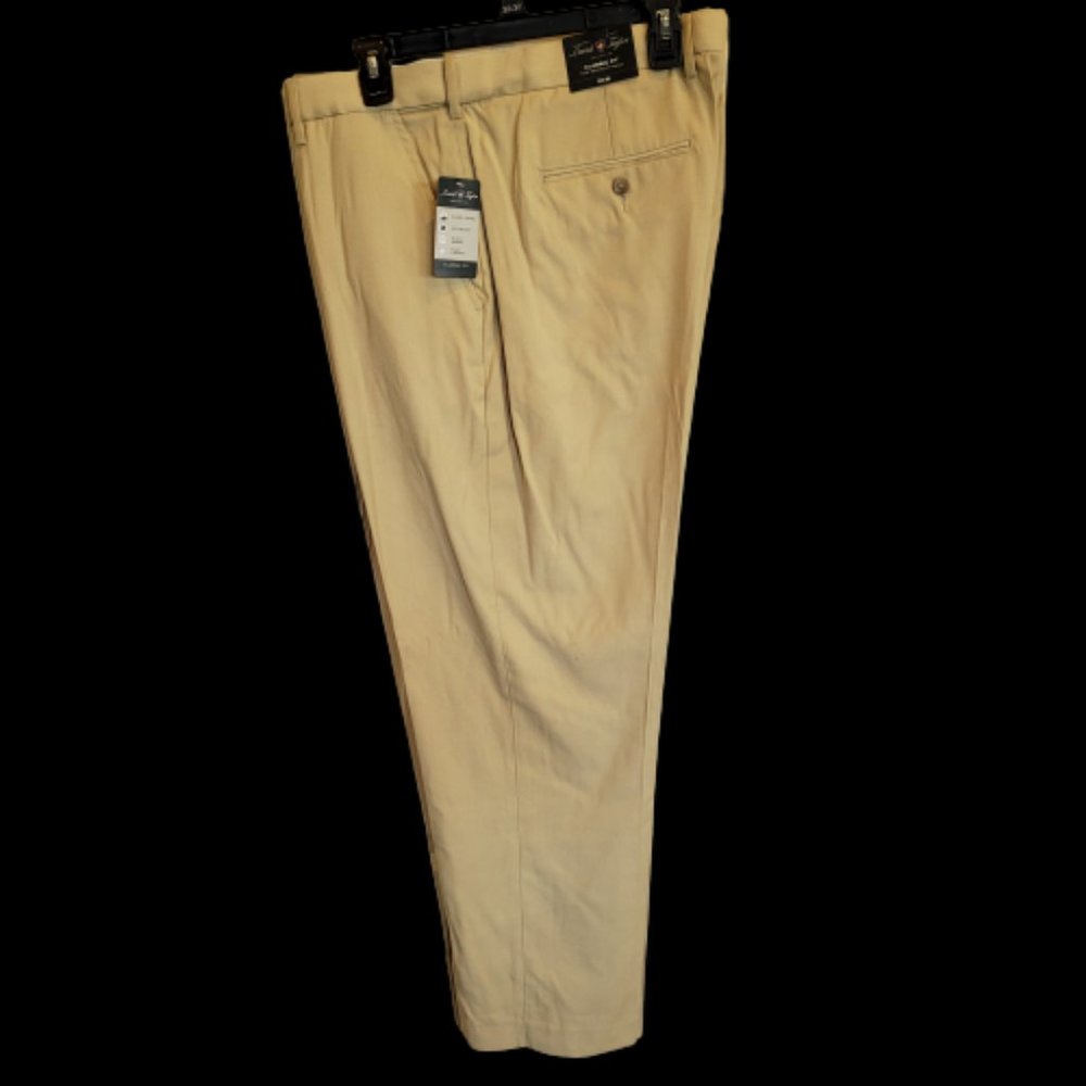 David Taylor Collection Perfect Pants Khaki Waistband Stretch Flex Waist 30 x30